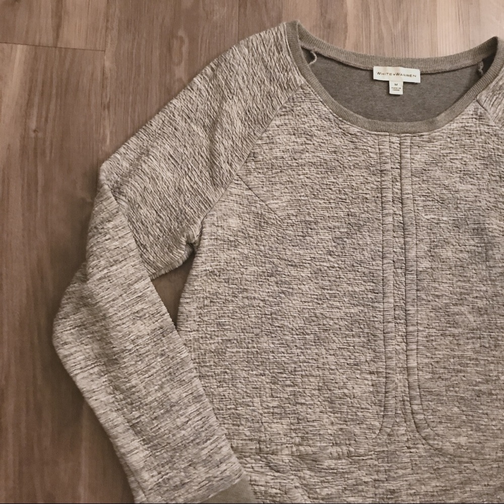 White & Warren long-sleeve heathered gray dress - Picture 2 of 15